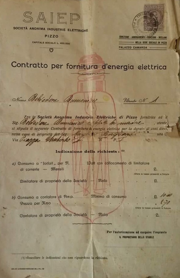 Contratto fornitura energia elettrica numero 1